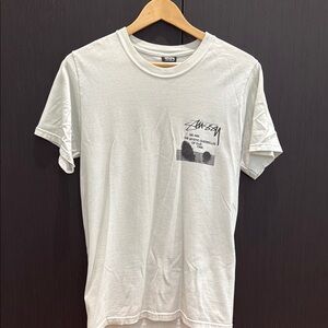 Stussy White Short Sleeve Tee Minimalist Design